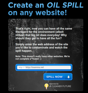Πετρελαιοκηλίδα στις ιστοσελίδες, όχι στις θάλασσες!