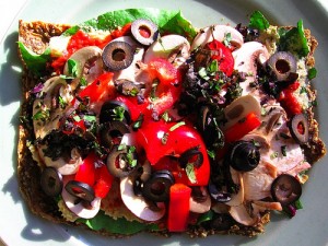 Raw Pizza with Buckwheat Sprouts